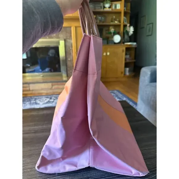 Longchamp XL Pink and Orange Top Handle Duffle Tote - Picture 16 of 16
